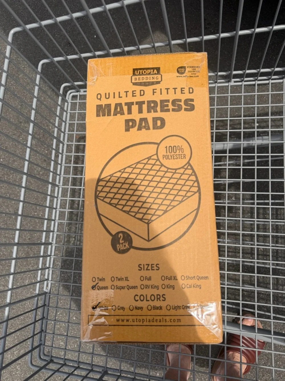 Utopia Bedding Quilted Fitted Mattress Pad -  2 in box